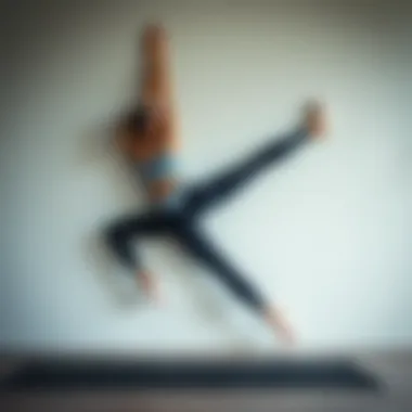 Innovative yoga poses using a wall for balance