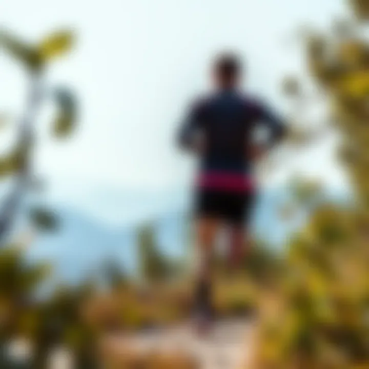 Inspiring view of a runner on a scenic trail