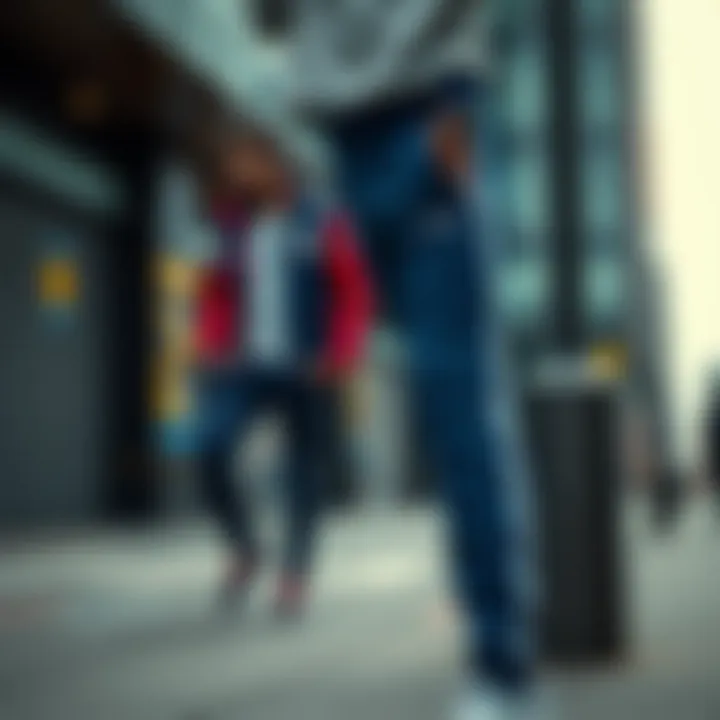 Fashionable display of Fenerbahçe tracksuit bottom in an urban setting