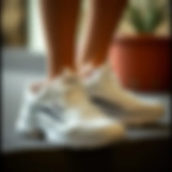 Maintenance tips for Fila white sneakers displayed visually