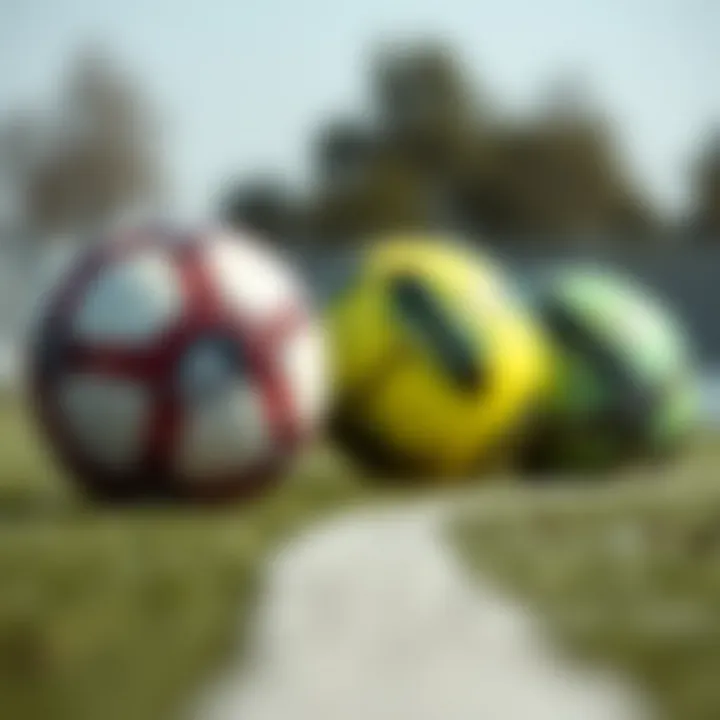 A side-by-side comparison of different Adidas football models