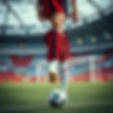 A football kit ensemble featuring long socks, demonstrating a well-coordinated style.