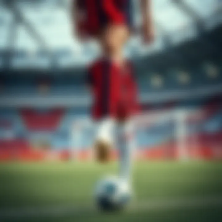 A football kit ensemble featuring long socks, demonstrating a well-coordinated style.