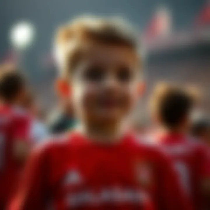 A young child wearing a Galatasaray jersey, showcasing team spirit