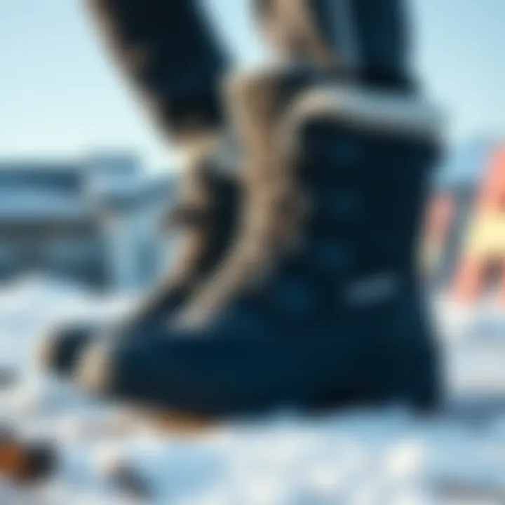 Design Details of Hummel Snow Boots Close-up of Hummel snow boots highlighting their design details