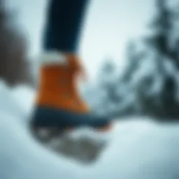 Stylish Hummel snow boots showcased on a wintery background