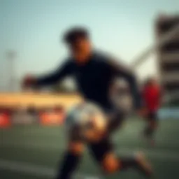 Dynamic street football action