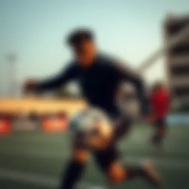 Dynamic street football action