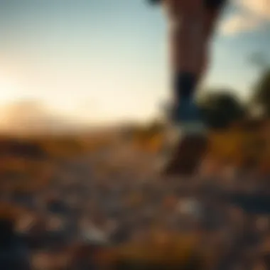 A runner wearing Jack Wolfskin shoes on a trail