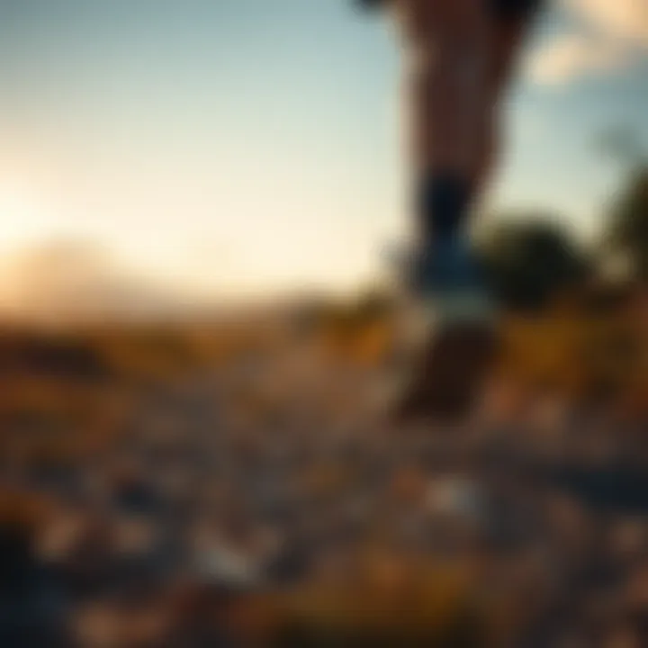 A runner wearing Jack Wolfskin shoes on a trail