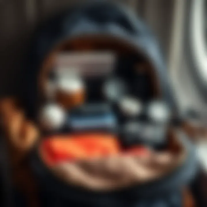 A well-organized cabin boy backpack with travel essentials