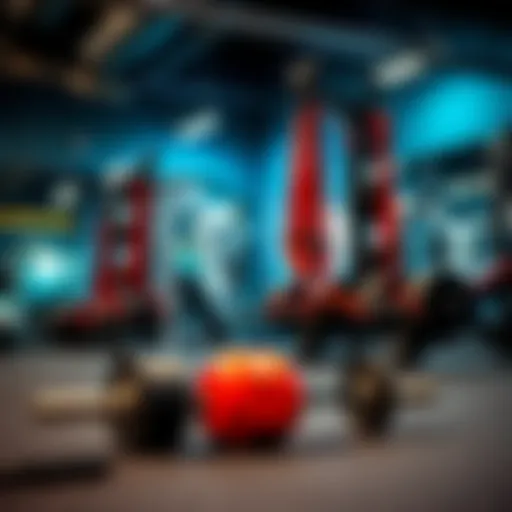 Strength training equipment in a gym setting