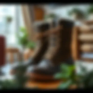 Lumberjack boots showcased in a cozy indoor setting