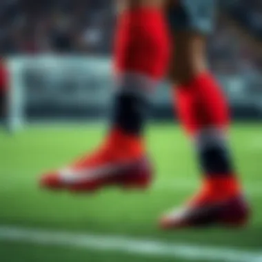 A footballer demonstrating agility while wearing FG boots on the field