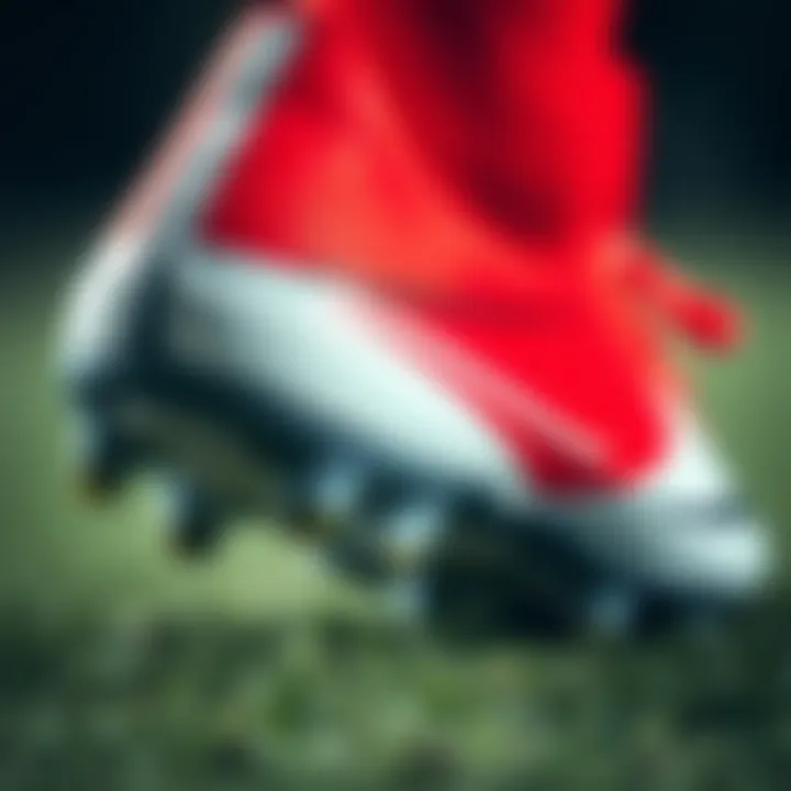 Close-up of FG studs on a football boot for optimal grip