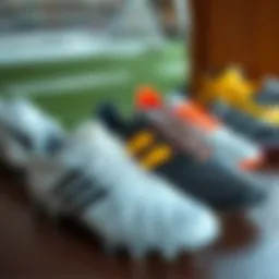A selection of various soccer cleats showcasing different styles and materials