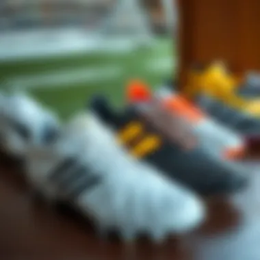 A selection of various soccer cleats showcasing different styles and materials