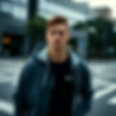 A stylish athlete showcasing Lacoste Active 4851 apparel in an urban setting