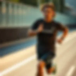 Dynamic athlete showcasing Lacoste Aktif apparel during a run