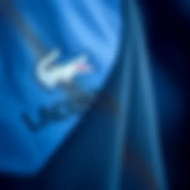 Close-up of innovative fabric used in Lacoste Aktif sportswear