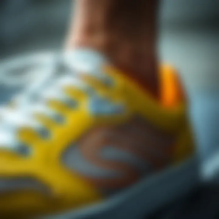 Close-up of Lacoste sneaker detailing showcasing texture and design