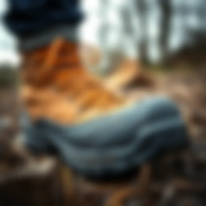 Close-up view of the durable material of Lumberjack footwear
