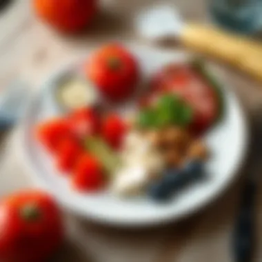 Balanced Macronutrient Plate A balanced plate illustrating macronutrient distribution