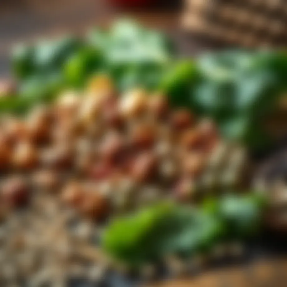 A variety of magnesium-rich foods including nuts, leafy greens, and seeds