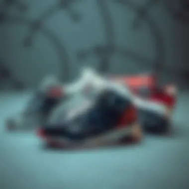 Different New Balance models arranged artistically