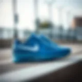 Blue Nike shoes highlighting the design trends in athletic footwear