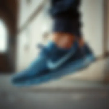Versatile styling options with blue Nike footwear