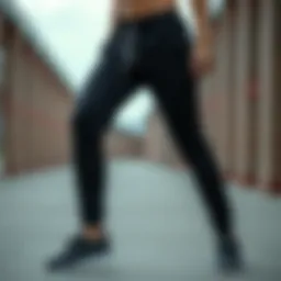 Sleek black Nike sweatpants styled with a sporty outfit