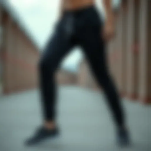 Sleek black Nike sweatpants styled with a sporty outfit