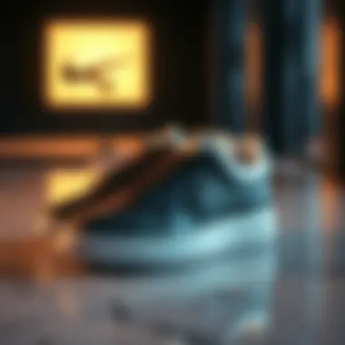 Elegant display of Nike Court Royale shoes on a stylish surface