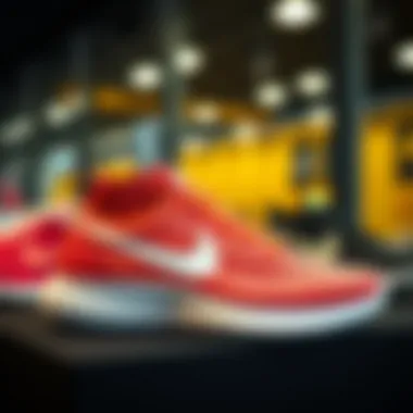 Stylish Nike elastic shoes on display