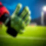 Close-up view of Nike goalkeeper gloves showcasing advanced grip technology.