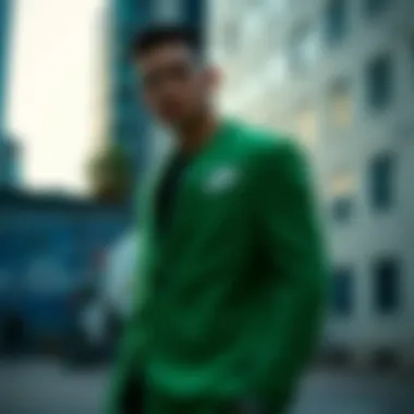 Nike green blazer in an urban environment