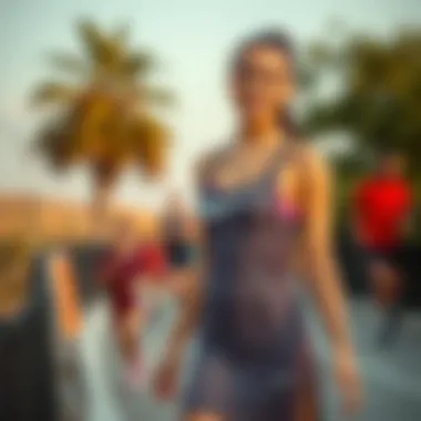 Outdoor scene featuring Nike dress in an active lifestyle