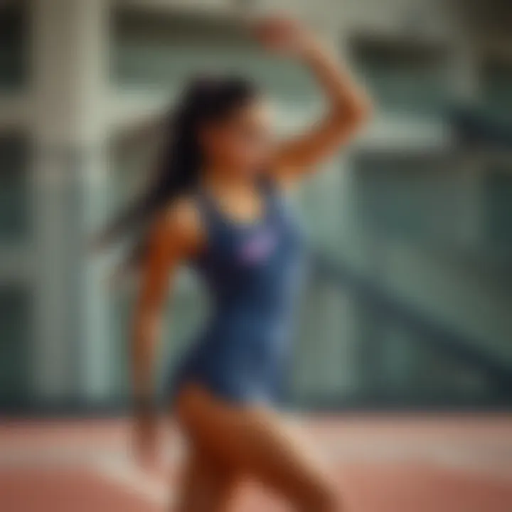 Athlete wearing Nike dress in a dynamic pose