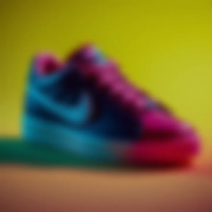 Stylish Nike children's Blazer shoes on a vibrant background