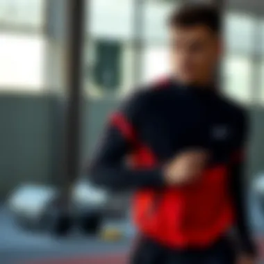 Athlete wearing Nike tracksuit during training session