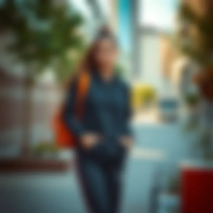 Casual outing featuring Nike tracksuit in urban setting