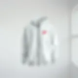 Stylish Nike white jacket on a minimalist background