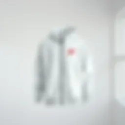 Stylish Nike white jacket on a minimalist background
