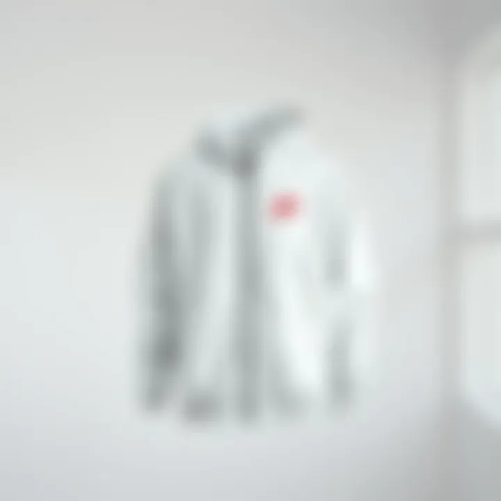Stylish Nike white jacket on a minimalist background