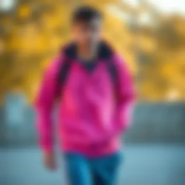 Combination of Nike pink jacket with trendy sportswear