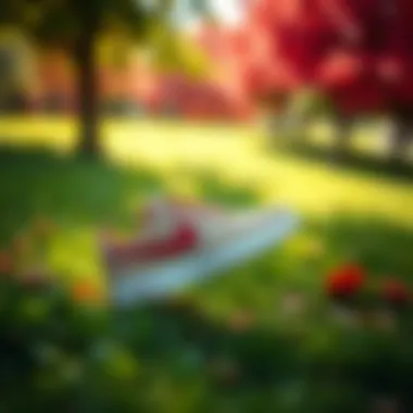 Stylish Nike shoes for boys in a vibrant park setting