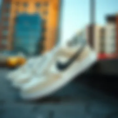 Close-up of Nike footwear on a stylish urban backdrop