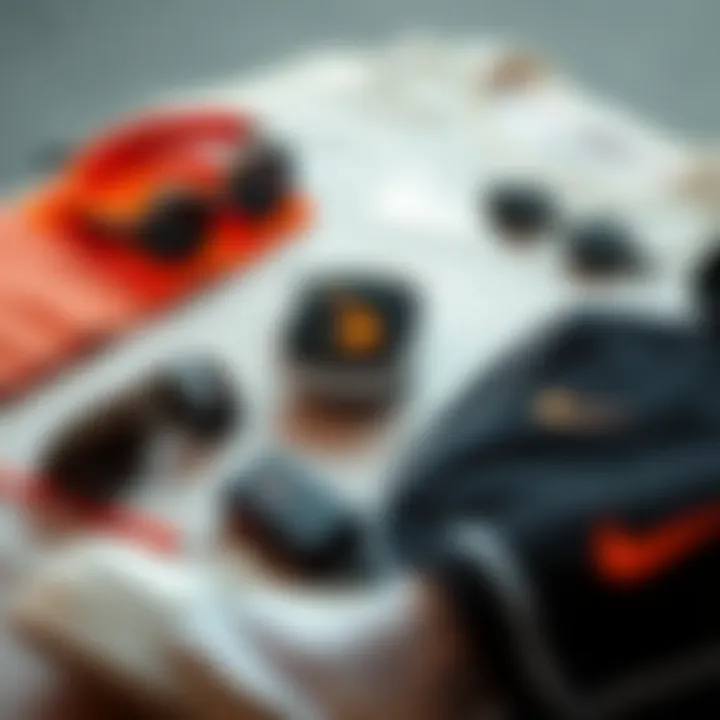 Stylish flat lay of Nike TC 7900 with sports accessories