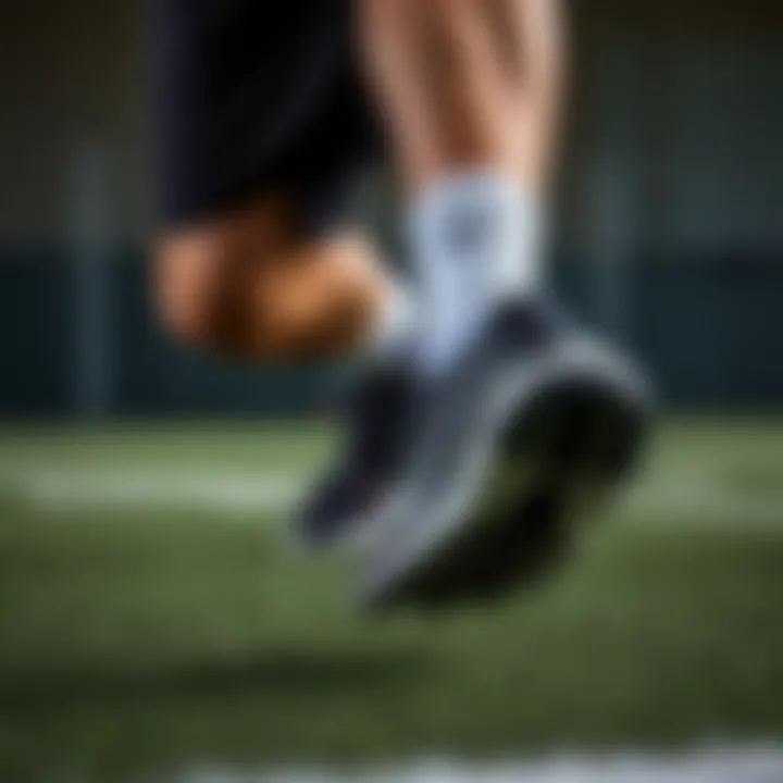 Athlete demonstrating agility wearing Nike turf shoes